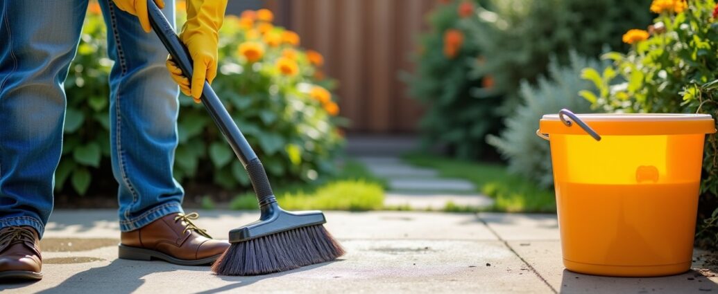 Comment nettoyer efficacement une terrasse en béton avec de l'eau de javel ?