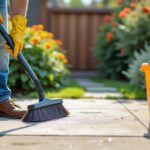 Comment nettoyer efficacement une terrasse en béton avec de l'eau de javel ?
