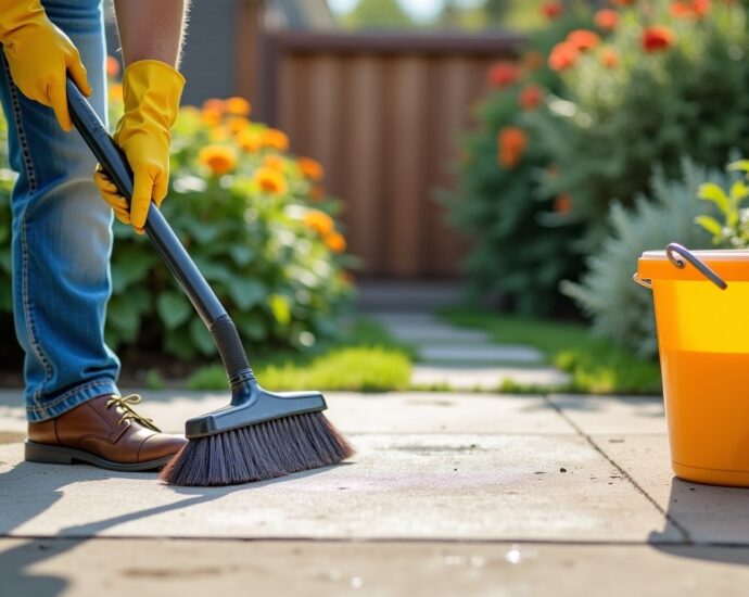 Comment nettoyer efficacement une terrasse en béton avec de l'eau de javel ?